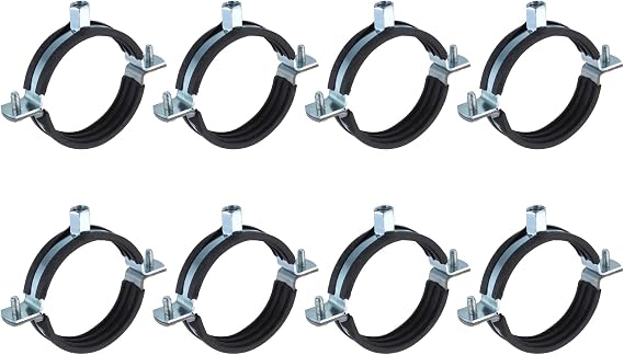 uxcell 8 Pcs Split Ring Pipe Hanger, 75mm/3inch Adjustable Pipe Bracket Clamp Wall Ceiling Mount Pipe Strap Support for Plumbing Drainage Pipe Tube