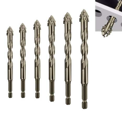 New Four-Flute Sawtooth Eccentric Drill Bit, Cozy Hoome Drill Bits, Four-Edged Serrated Drill, High Hardness Skewed Head Eccentric Drill Bits, Efficient Drill and Tap Set (5Pcs(6/6/6/8/8))