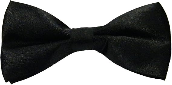 Mens Satin Formal Banded Solid Bow Tie