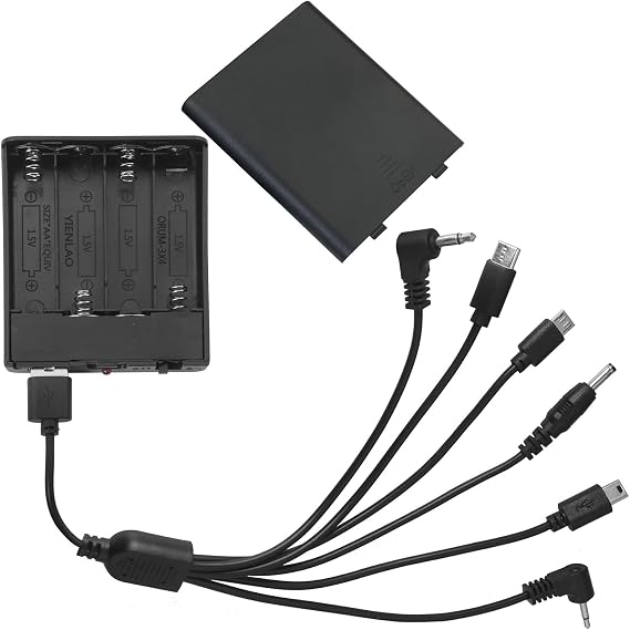 Universal Safe Emergency External Power Box 6 Connector Universal Port 4 AA 6V Anti Theft Door Lock Spare Battery Box External Power Box Used for Electronic Cabinet Lock Toys