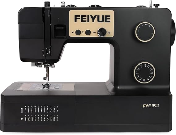 FEIYUE FYe392 Heavy Duty Sewing Machine, Adjustable Sewing Speed | Multiple Needle Positions, Portable, 3 Bobbins & 5 Included Sewing Feet, Easy for Beginners