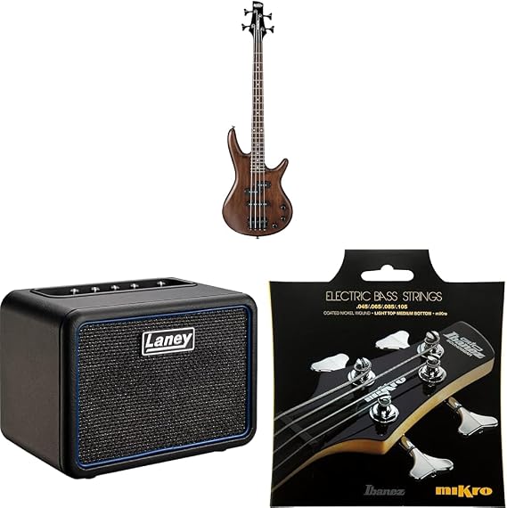 Ibanez GSRM20 GIO Series MiKro Short Scale Electric Bass Guitar - Walnut Flat Finish, 3/4
