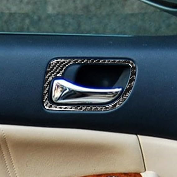 Real Premium Carbon Fiber Compatible with Honda Accord 2003 2004 2005 2006 2007 Accessories Car Cover Sticker Decal Interior Trim(Interior Door Handle)