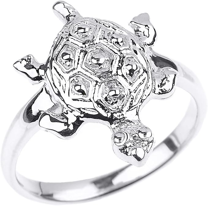 Animal Kingdom Dainty 925 Sterling Silver Turtle Ring for Women