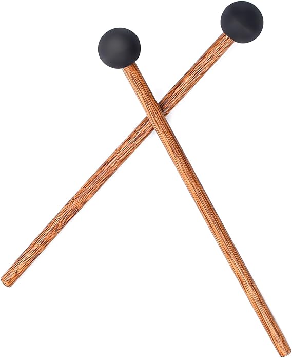 8.2" Steel Tongue Drum Mallets, Rubber Xylophone Mallets, Glockenspiel Sticks, Bell Mallets Percussion with Solid Wood Handle, Blackrum Mallets