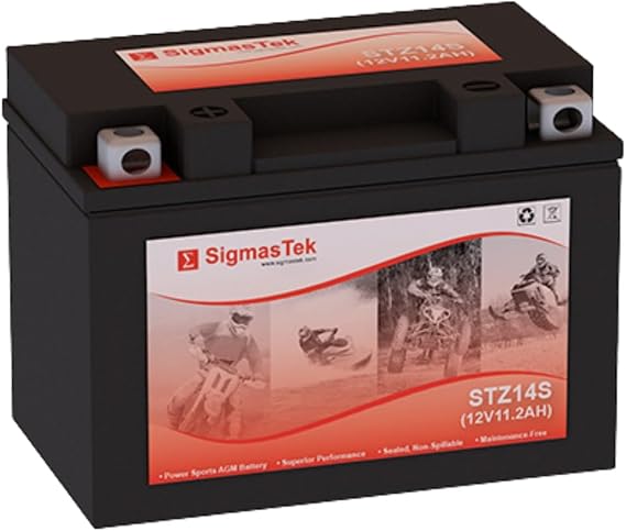 Yuasa YTZ14S Compatible Sealed Lead Acid AGM Motorcycle Battery by SigmasTek, STZ14S 230CCA