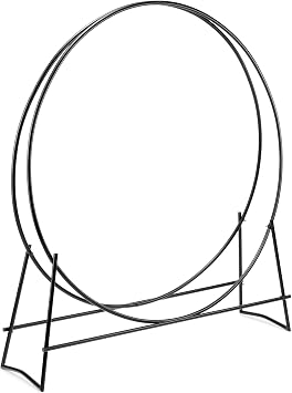 UniFlame, W-1889, Black Finish 48 in. Diameter Tubular Firewood Log Hoop Rack