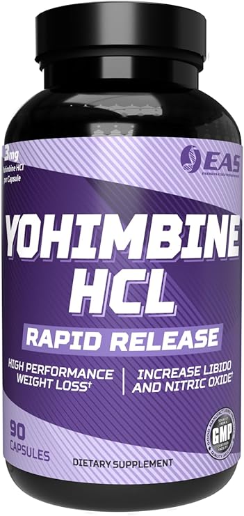 EAS Yohimbine HCl, Cyclosome Delivery, 90 Capsules | Supports Fat Metabolism, Enhances Athletic Performance, Rapid Release Formula, Gluten Free