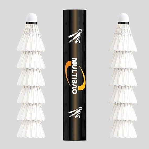 Multibao 12-Pack Professional Badminton Shuttlecocks Duck Feather With Great Durability Stability and Balance, Suitable for Training Family Outdoor Sports (Model: TL666)