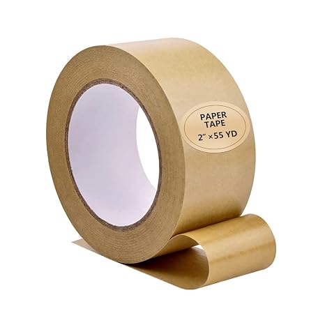 TooCust Kraft Paper Tape Self Adhesive,2" X55YD,Brown Paper Tape, Biodegradable Brown Packing Tape,Paper Packing Tape with Strong Adhesive,1 Roll