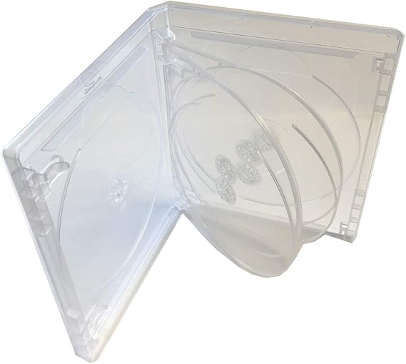 Clear New 1 MegaDisc 15mm Blu-ray Replacement Case Holds 6 Discs (6 Tray) Premium