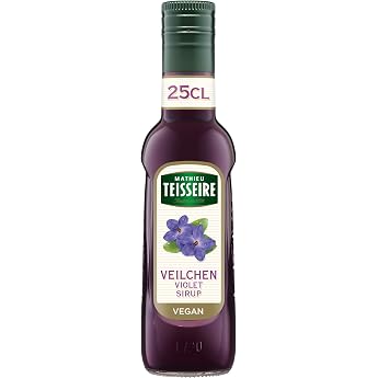 Mathieu Teisseire Violet Syrup for Drinks Soft Drinks Cocktails Coffee and Desserts Bottle 25cl
