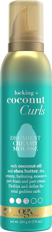 OGX Locking + Coconut Curls Decadent Creamy Mousse, 7.9 Ounce