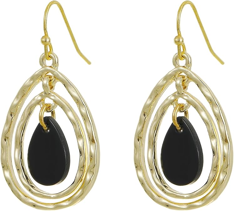 Big Colorful Shell Beads Earrings for Women Dangling Double Teardrop Beaded Geometric Fashion Jewelry Drop Earrings for Gifts