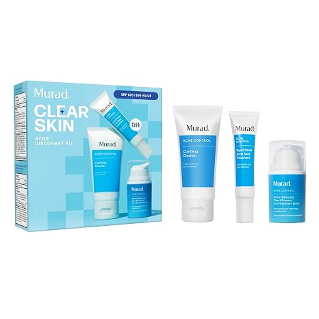 Acne Treatment Trial Kit Salicylic Acid & Mandelic Acid for Clear Skin Oil Control, Spot Treatment & Cleanser Travel Size Skincare for Acne-Prone Skin