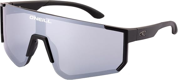 O'NEILL 9038 Sports Wrap Shield Sunglasses for Men, Women UV400 Protection for Cycling, Running, Polarized Silver Mirror Lens, 135 mm