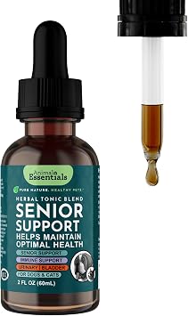 Animal Essentials Senior Support for Dogs & Cats Supplement - Milk Thistle, For Old Cats & Dogs, Pet Kidney Support, Herbal Supplement - 2 Fl Oz