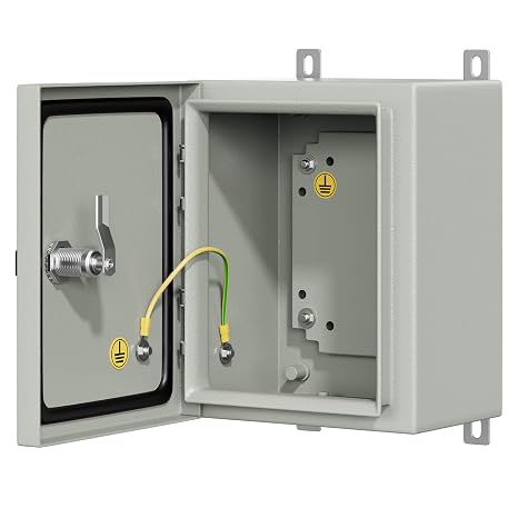 Metal Enclosure, IP65 Waterproof Electrical Box for Indoor and Outdoor Projects, Includes Mounting Plate and Wall Bracket 250200150mm (10"8"6")