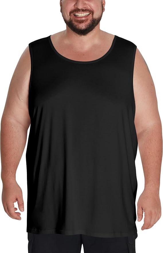 Idtswch Mens Big&Tall Sleeveless Undershirt Lightweight Breathable XL-8XL (1&3 Pack)