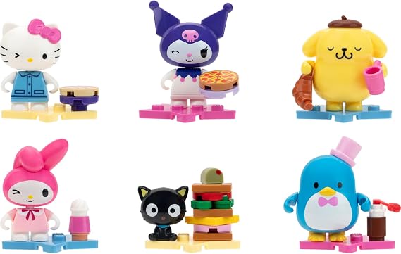 BLDR Hello Kitty and Friends Minifigures 6-Pack - Hello Kitty, KuromiTM, My MelodyTM, TuxedosamTM, ChococatTM, PompompurinTM - 8+, 0389
