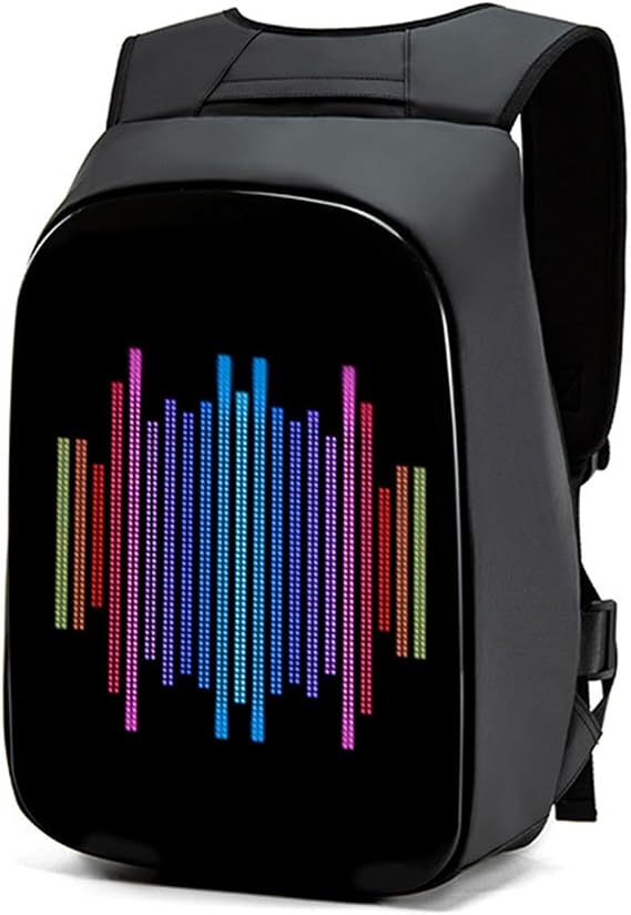 15 inch LED display backpack, laptop backpack with app and programmable screen, billboard backpack, anime pixel backpack, bike backpack.