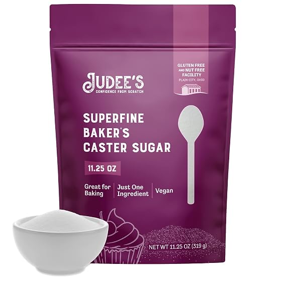 Judee's Gluten Free Superfine Caster Sugar - Smooth Frosting & Icing Sugar - Rapid-Dissolve Superfine Sweetener for Coffee & Tea - Gluten-Free Sweetener for Baking - 11.25 Oz