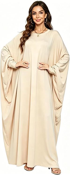 Boedaty レディース ソフト イスラム教徒 祈り ドレス Abaya イスラム教 ラマダン 伸縮性 衣服 ドバイローブ