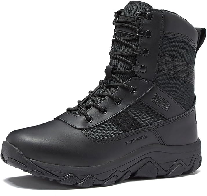 MAGNUM Men's Bragg Waterproof Tactical Boots for Men, Mens Military Hiking Boots, Breathable Light Weight Work Boots for Men - Black, 11.5 Medium