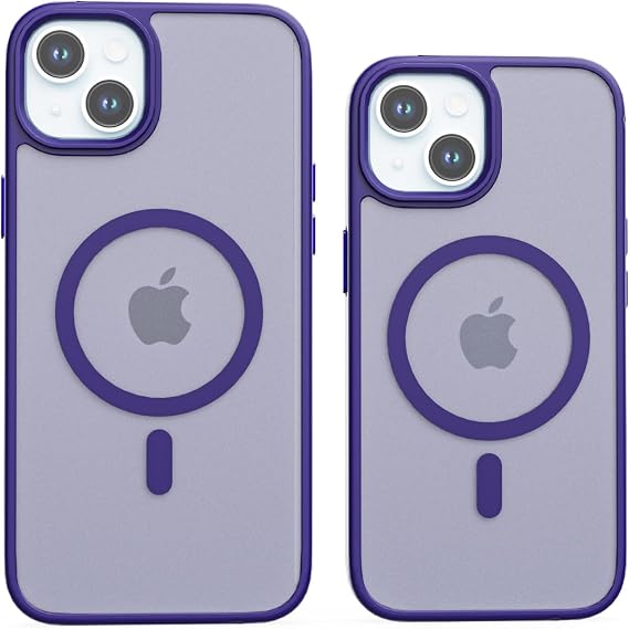 TOTU for iPhone 15 Plus Case Matte Purple, [Military-Grade Protection][Compatible with Magnetic Accessories ][Frosted Hard Back Panel] 15 Plus Phone Case 6.7 Inch 2023, Purple