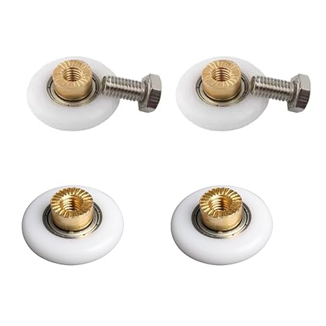 Shower Door Rollers, 4 Pcs 19mm Shower Door Rollers Runners Wheels Replacement for Bathroom Glass Shower Sliding Door
