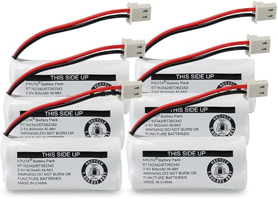 BT162342 BT262342 Cordless Phone Batteries Compatible with BT183342 BT283342 BT166342 BT266342 VTech CS6114 CS6419 CS6719 at&T EL52300 CL80111 Handset Telephone (Pack 6)