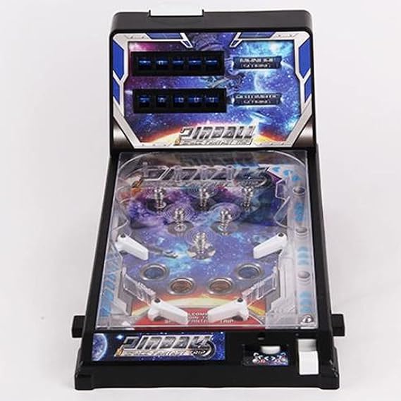 Portable Tabletop Pinball Game Machine with LCD Screen, Lights and Sound Effects Pinball Machine Pinball Toy for Family Game Night, 1 Pack