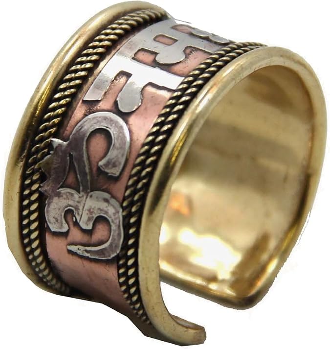 OMA Tibetan Buddhist Ring with Om Mani Padme Hum Mantra Brand