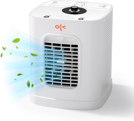 KOOBE 7-in-1 Home Air Purifier,HEPA H13 Filter,With Cooling and Humidifying Function 70+300 m3/h CADR,Remove Dust Smoke Pollutants Odor,Pet Dander,Covers Up to 1100 ft2, Bedroom Office Living Room.