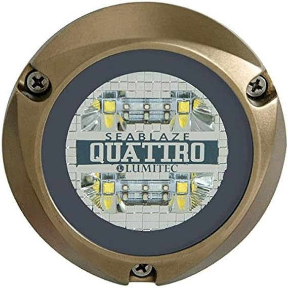 Lumitec Lighting 101511, SeaBlaze Quattro LED Underwater Light | SeaBlaze Quattro Underwater Light, Dual-Color White/Blue, Surface Mount, 2,000+ Lumens, Model 101511