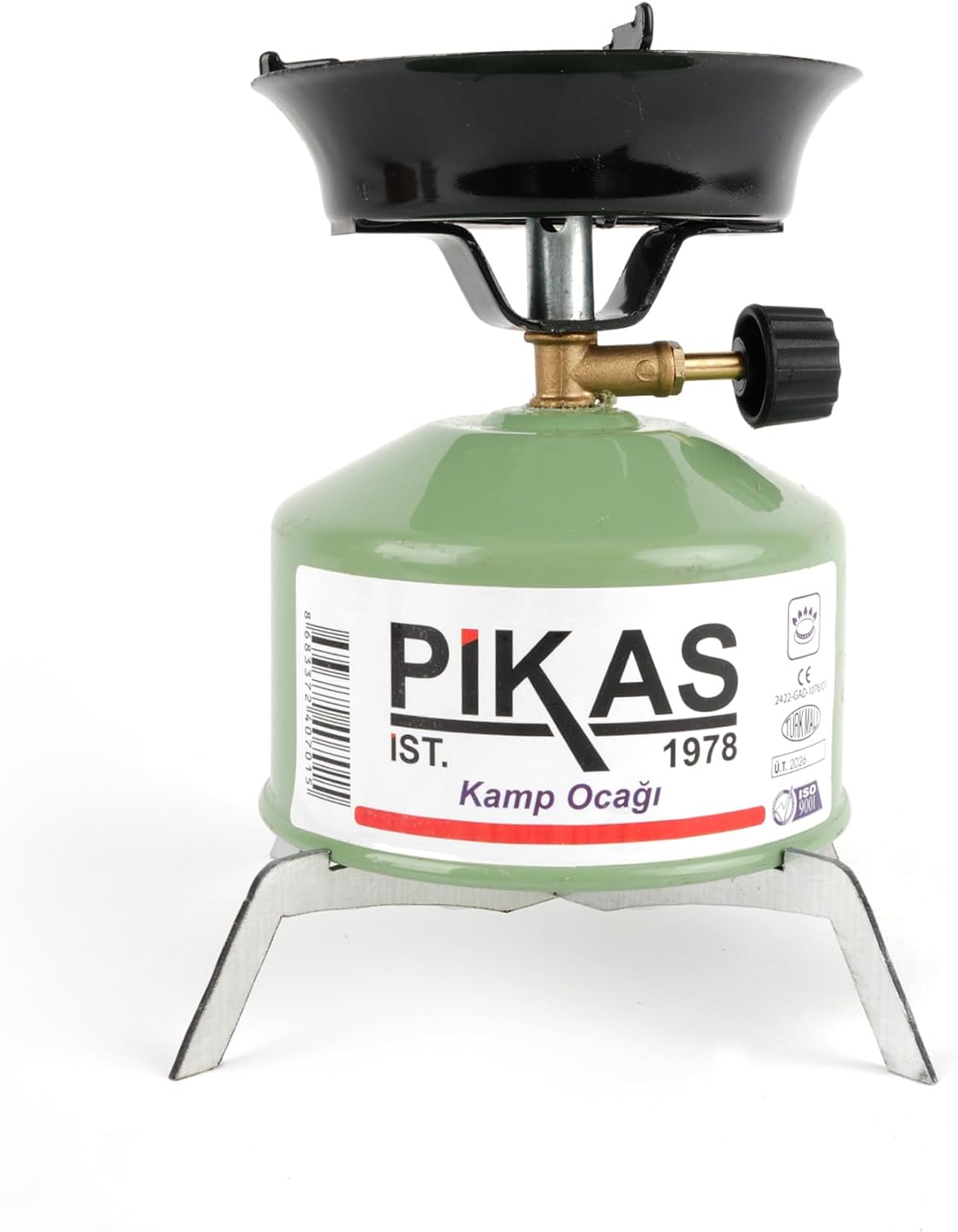 Pikas İksa Portatif Kamp Ocağı, Stabil Ayaklı Taşınabilir Piknik Ocağı, Çaydanlık Altlığı Hediyeli (Paspas) (yeşil)