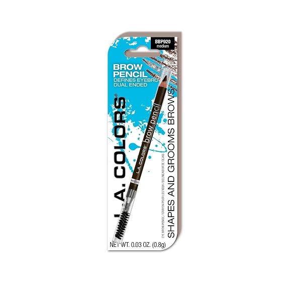 L.A. COLORS Brow Pencil With Spoolie, Medium (Carded) CBBP920N
