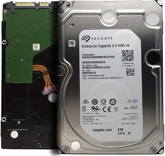 Seagate Exos 7E8 8TB Enterprise Capacity HDD - 7200 RPM, 256MB Cache, SATA III 6 Gb/s Interface, 3.5" Internal Hard Drive, Crypto Chia Mining - ST8000NM0055