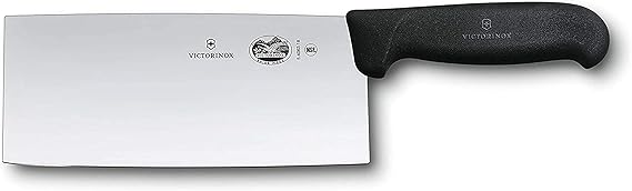Victorinox Fibrox 7 Inch Swiss Made Cleaver - Black Chinese Classic Chefs Knife Stainless Steel Cleaver Butcher Knife Fibrox Handle Swiss Made