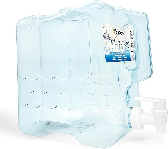 Arrow Home Products 2 Gallon Drink Dispenser for Fridge - Plastic Beverage Dispenser with Spigot for Easy Dispensing - BPA Free Plastic - Convenient Handle, Easy-Pour Spout