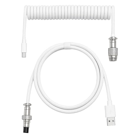 Coiled Keyboard Cable 1.8M, Coiled USB C Cable for Keyboard Type-C to USB A