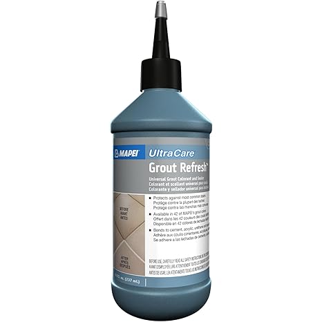 MAPEI UltraCare Grout Refresh, Universal Grout Colorant & Sealer, 8 oz Bottle Easy Grout Restoration & Protection, 5004 Bahama Beige