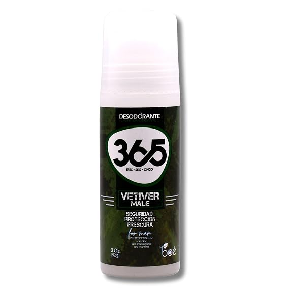 365 Vetiver Antiperspirant Deodorant for Men 3 oz 3D Protection: Anti-Odor, Anti-Perspirant, Anti-Stain 24H Scent No Irritation or Stains Freshness, Security & Confidence