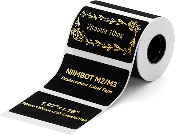 NIIMBOT M2/M3 Thermal Transfer Labels 1.97''1.18'', Black