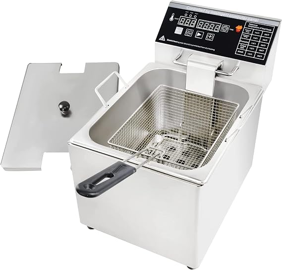 Electric Deep Fryer with Basket and Lid Capacity 8L Electric Deep Fryer with Intelligent Temperature Control for Home Kitchen and Restaurant 1800 Watts 110V