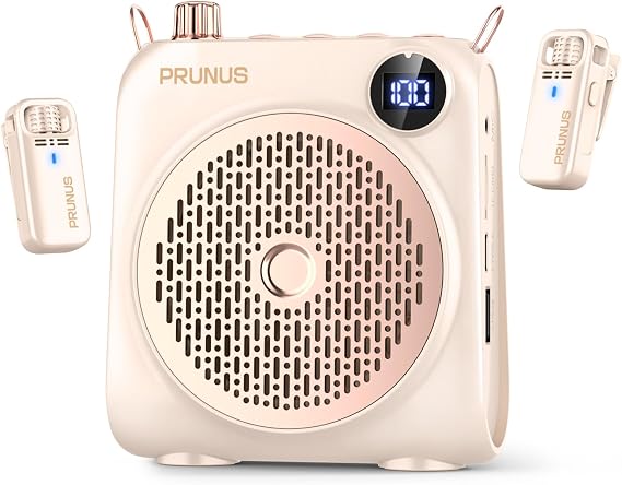 Voice Amplifier for Teachers with 2 Magnetic Wireless Lavalier Mics | 4000mAh Rechargeable Mini Lapel Voice Amplifier,18H Playtime, Portable Classroom Microphone for Teaching, Coaching, Meetings