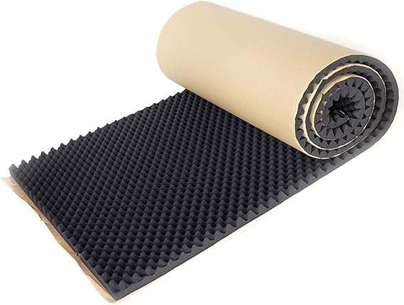 Acoustic Foam Self-Adhesive Pyramid Sound Insulation Mat Convoluted Foam High Density Sound Insulation Acoustic Panels for Recording Studios Recording Studios Offices (Size: 1 m x 10 m