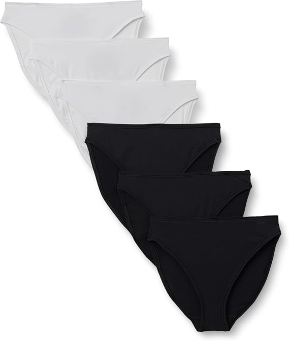 Amazon Essentials Women's Peached Microfiber High Waisted High Leg Panty, Pack of 6