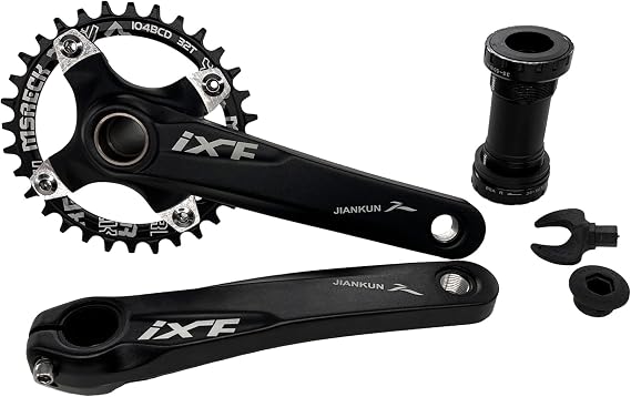 Bike Crank Arm Set Mountain Cranksets 170mm 104 BCD with Bottom Bracket Kit and Chainring Bolts for MTB BMX Road Bicyle, Compatible with Shimano, FSA, Gaint