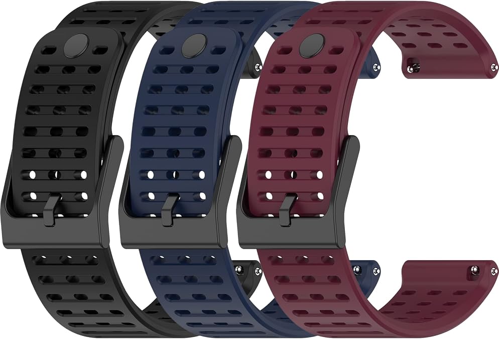 Sport Strap Compatible with Suunto 9 Peak Pro/ 9 Peak/Vertical/Race S Watch Bands 22MM Replacement Wristbands Breathable Silicone Bands Air Holes Adjustable Arm Band for Women&Men